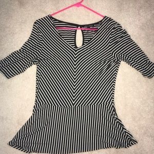 Stripe Peplum Shirt